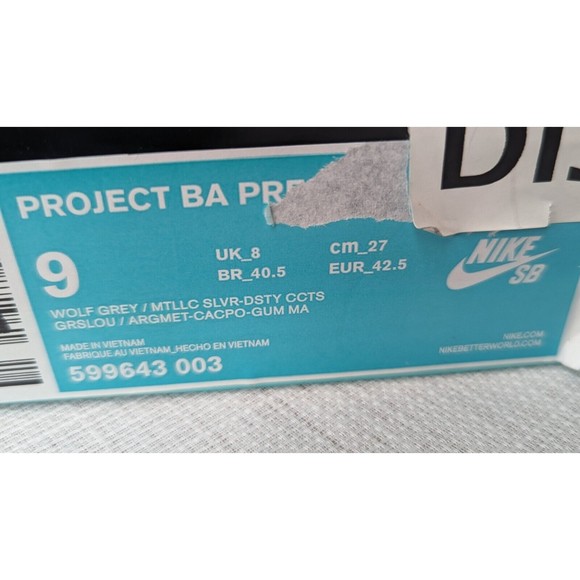 NIKE Project BA‎ Premium Project Premium 599643-003 Size 9